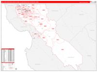 San Jose Sunnyvale Santa Clara Metro Area Wall Map